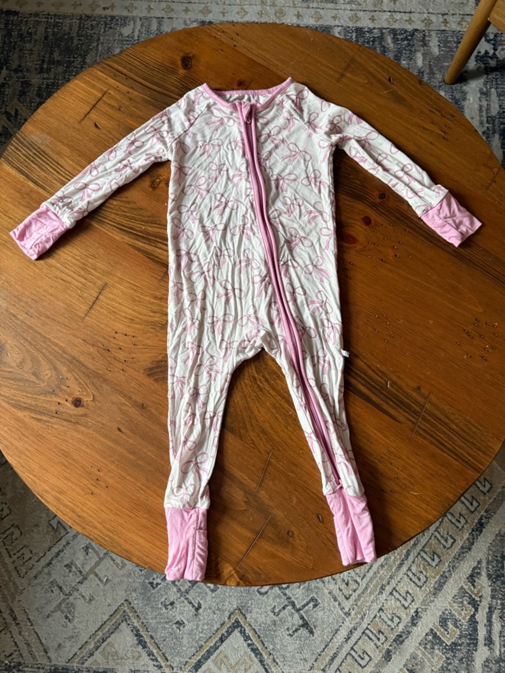 Caden Lane- Pink Bow-Print Kids One-Piece Sleeper